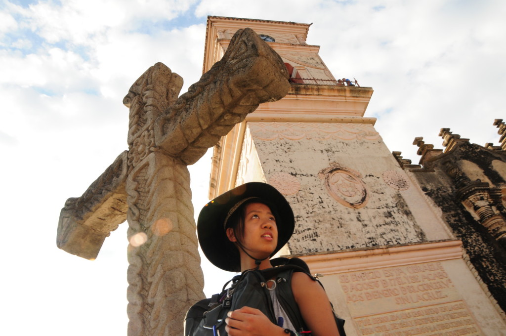 Granada cross by bell tower